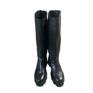 AQUA Goal Black Leather Boots Size 10/41